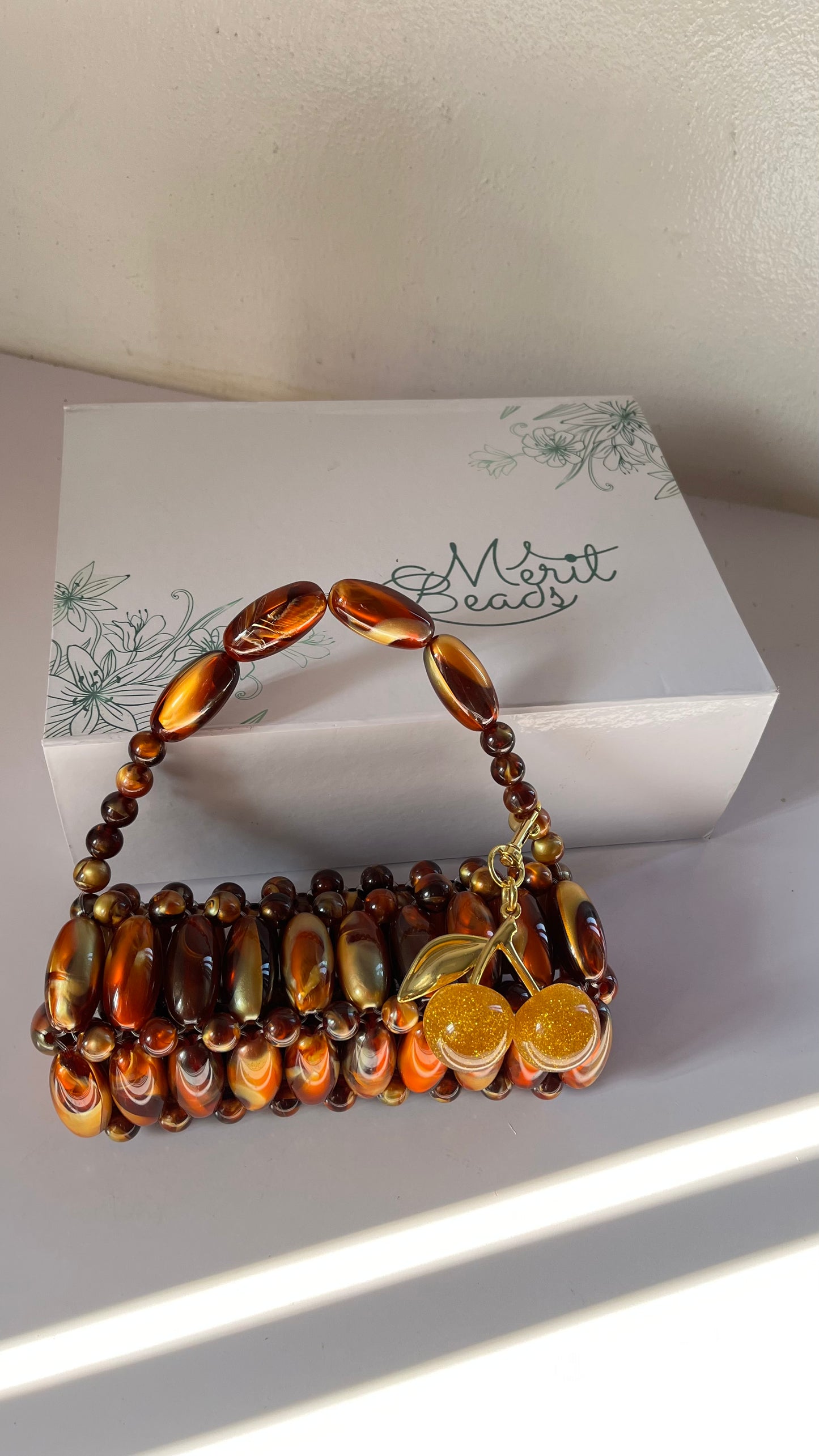 The Dana Clutch- Brown Marble