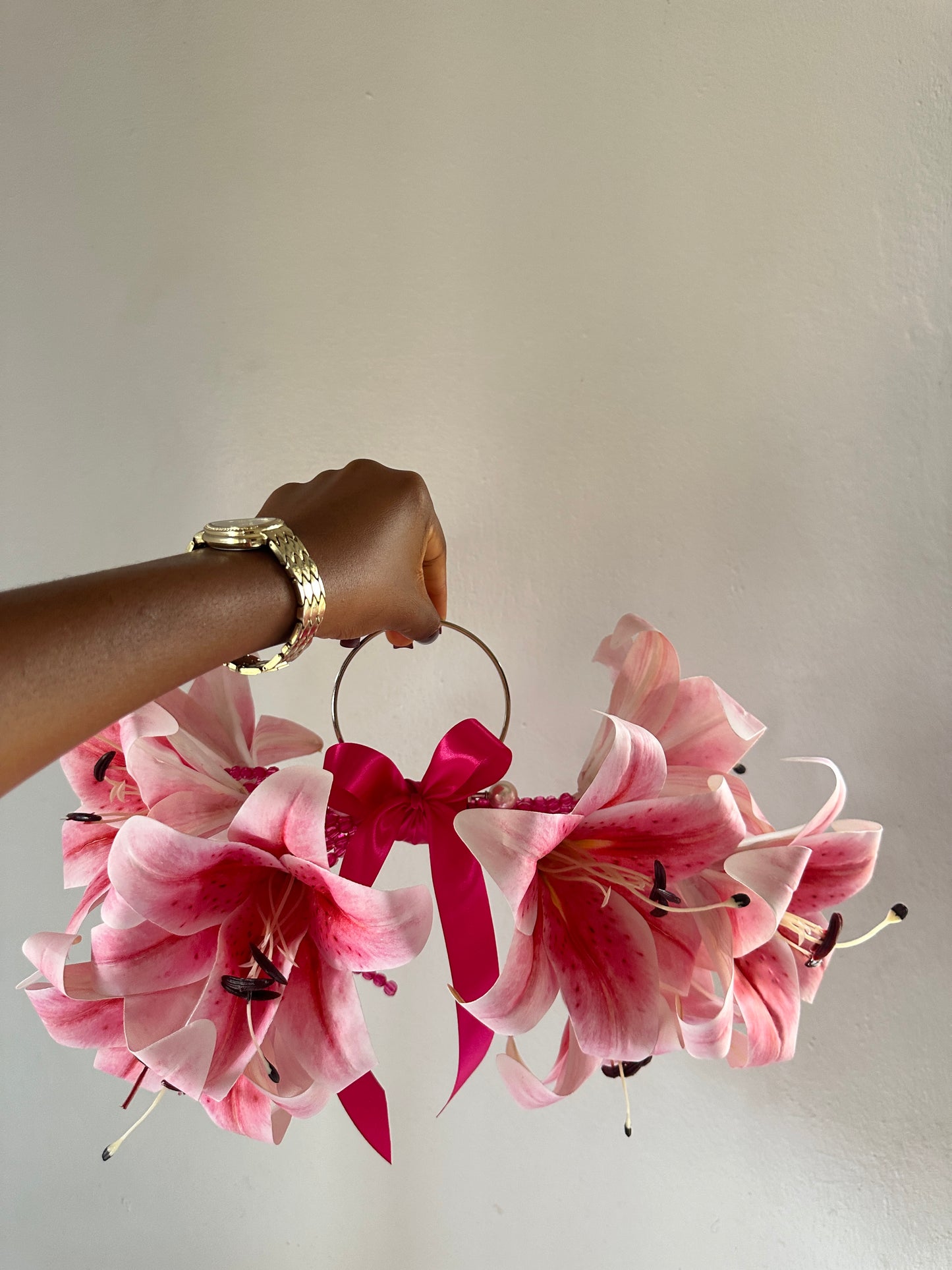 The PINK IVORY BOW bouquet