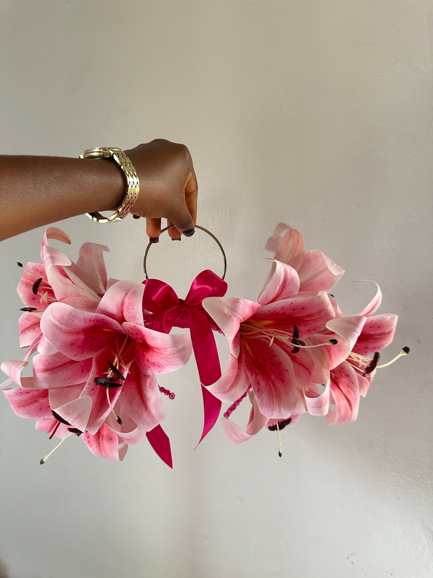 The PINK IVORY BOW bouquet